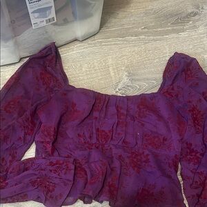 Forever 21 Purple and Red Floral Blouse